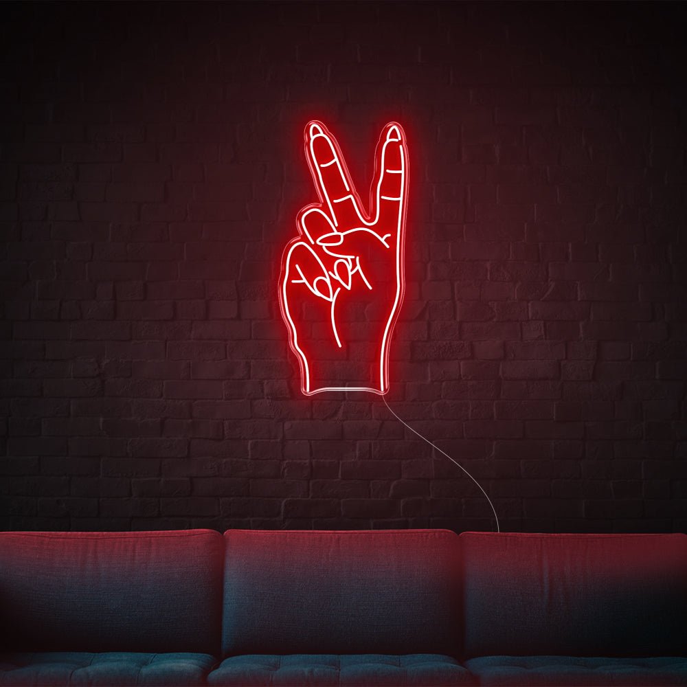 Peace Sign LED Neon Sign - 14inch x 30inchLight Pink