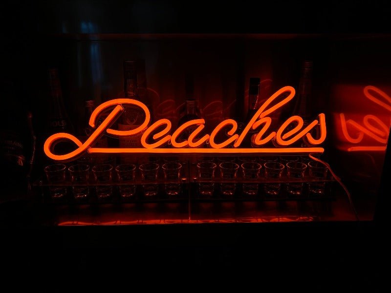 Peaches Neon Sign - White