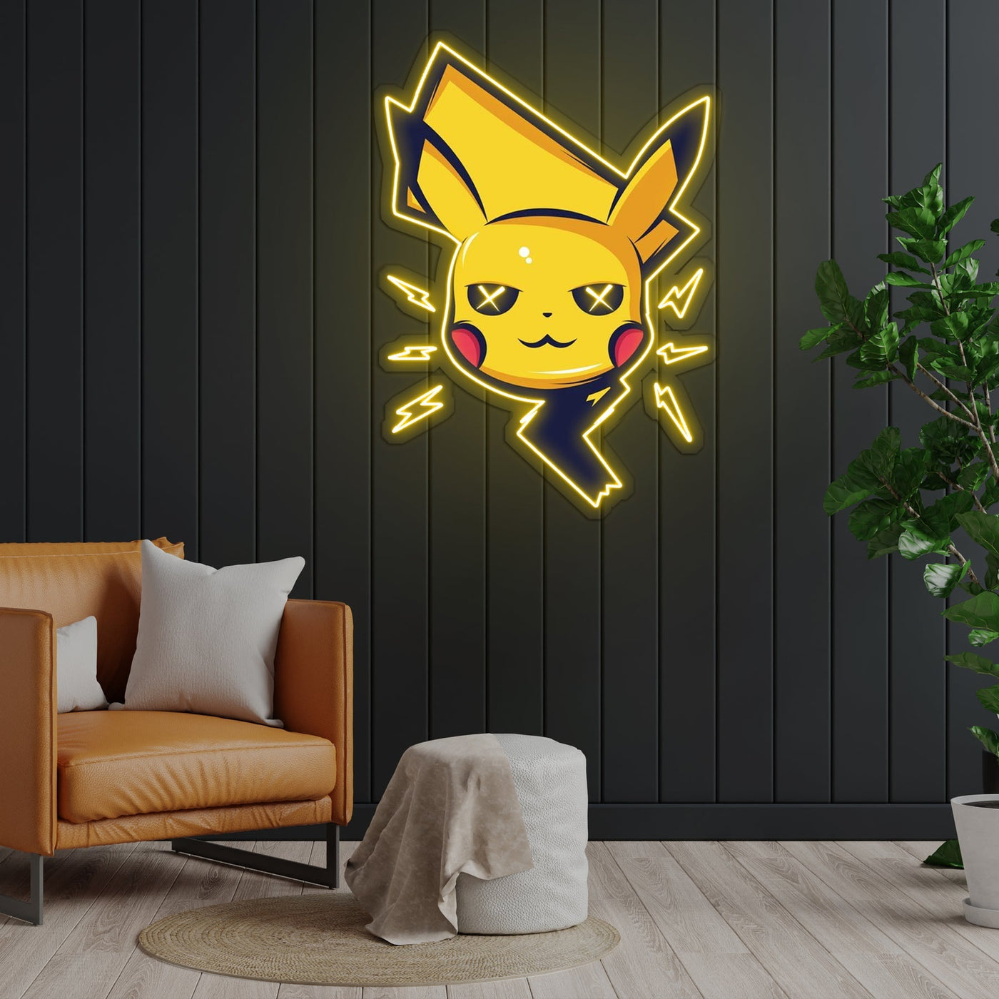 Pikachu NO25 Neon Sign x Acrylic Artwork - 2ftLED Neon x Acrylic Print