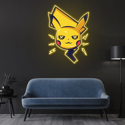 Pikachu NO25 Neon Sign x Acrylic Artwork - 2ftLED Neon x Acrylic Print