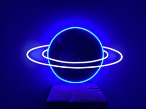 Planet saturn color changing animated LED Neon Sign - Printed