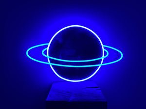 Planet saturn color changing animated LED Neon Sign - Printed