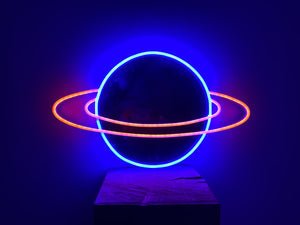 Planet saturn color changing animated LED Neon Sign - Printed