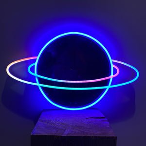 Planet saturn color changing animated LED Neon Sign - Printed