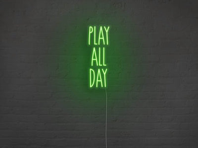 Play All Day LED Neon Sign - Green