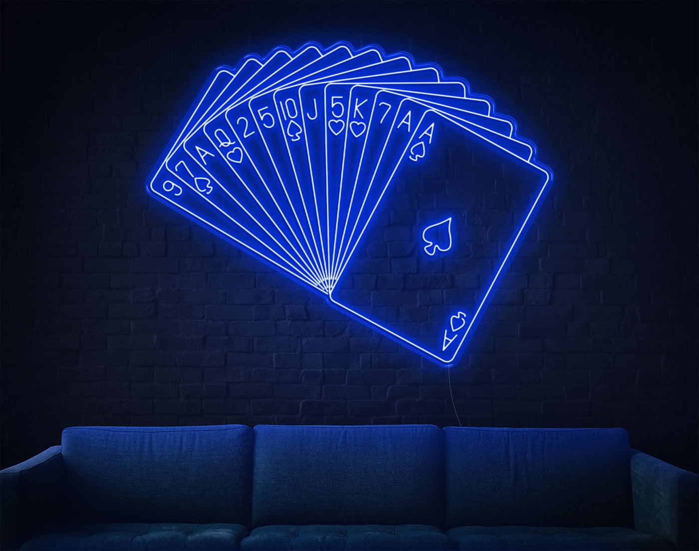 Playing Cards LED Neon Sign - 55inch x 69inchHot Pink