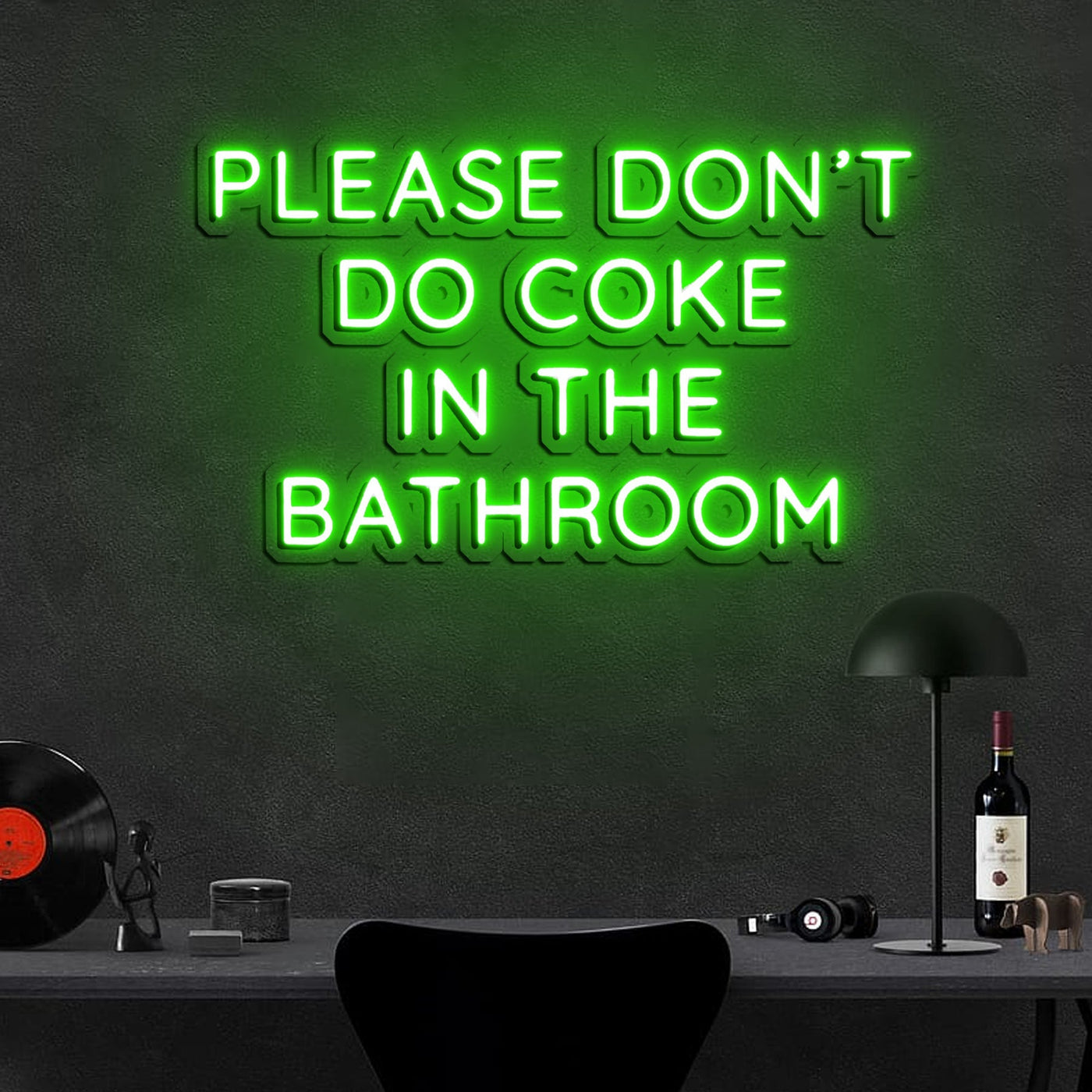 "Please Don't Do Coke In The Bathroom" Neon Sign - 60cm (2ft)Blue