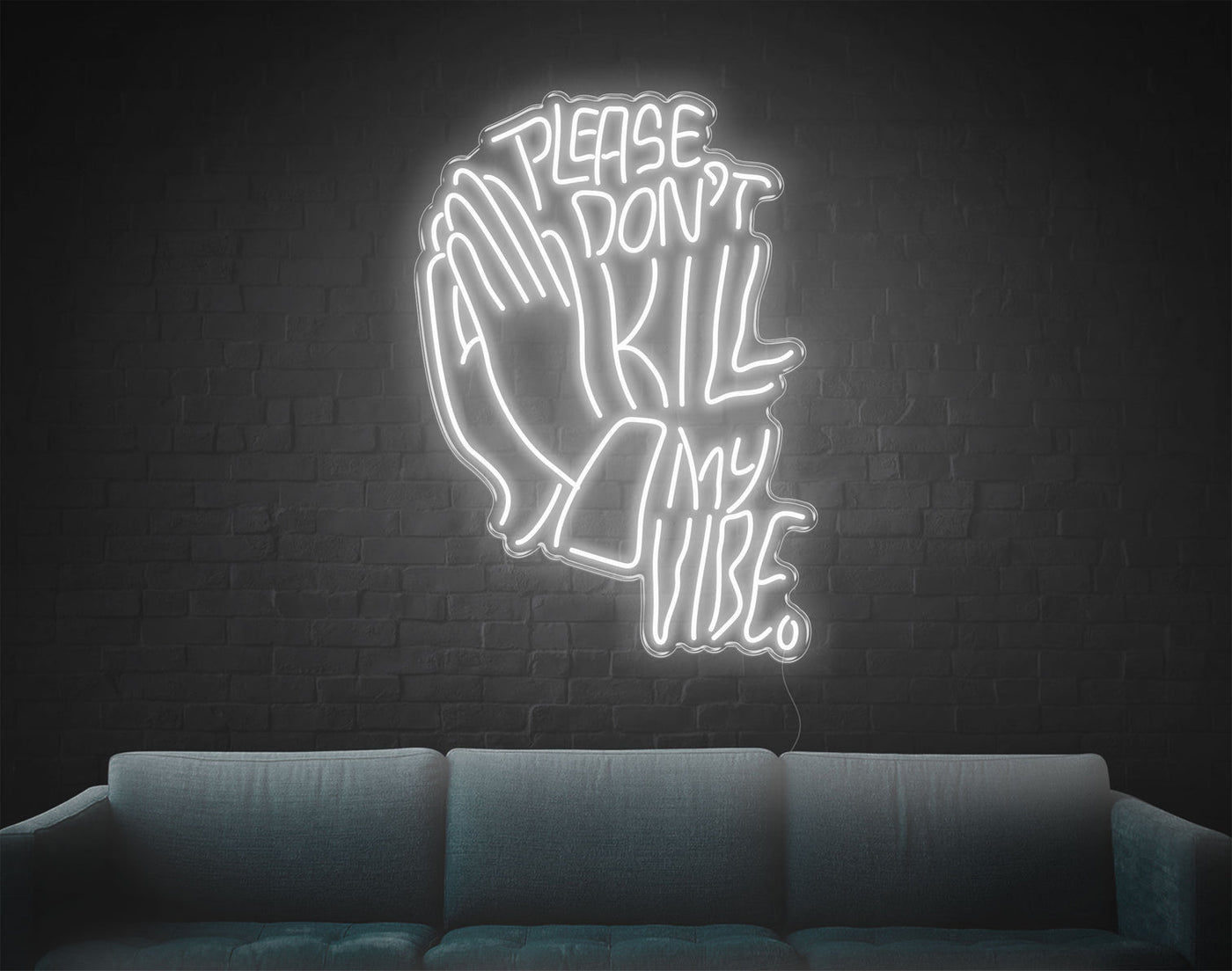 Please Don'T Kill My Vibe LED Neon Sign - 37inch x 26inchWhite