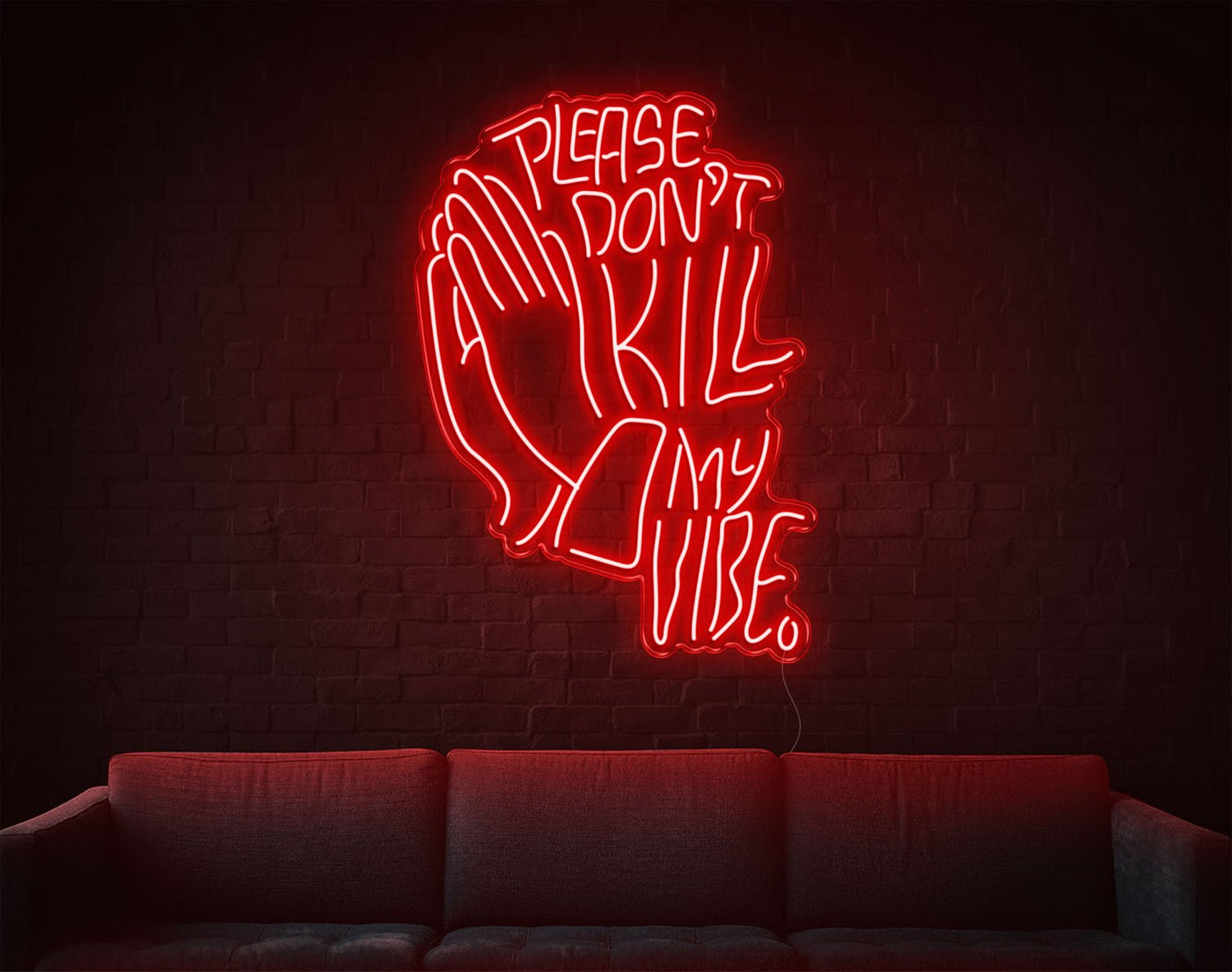 Please Don'T Kill My Vibe LED Neon Sign - 37inch x 26inchRed