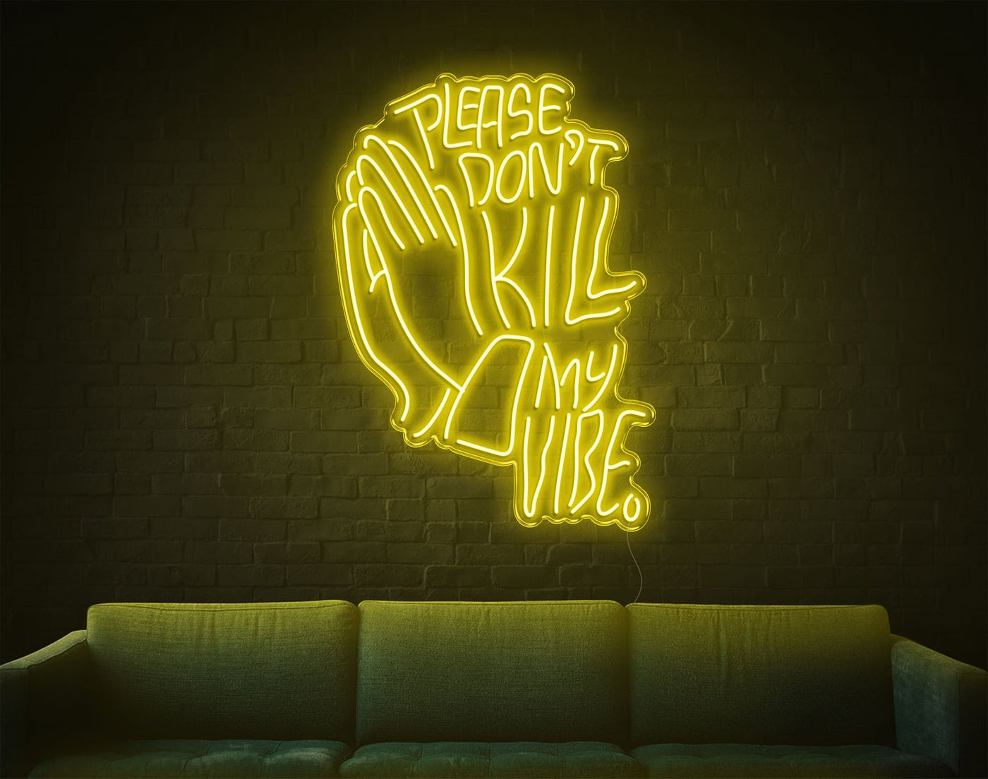 Please Don'T Kill My Vibe LED Neon Sign - 37inch x 26inchYellow