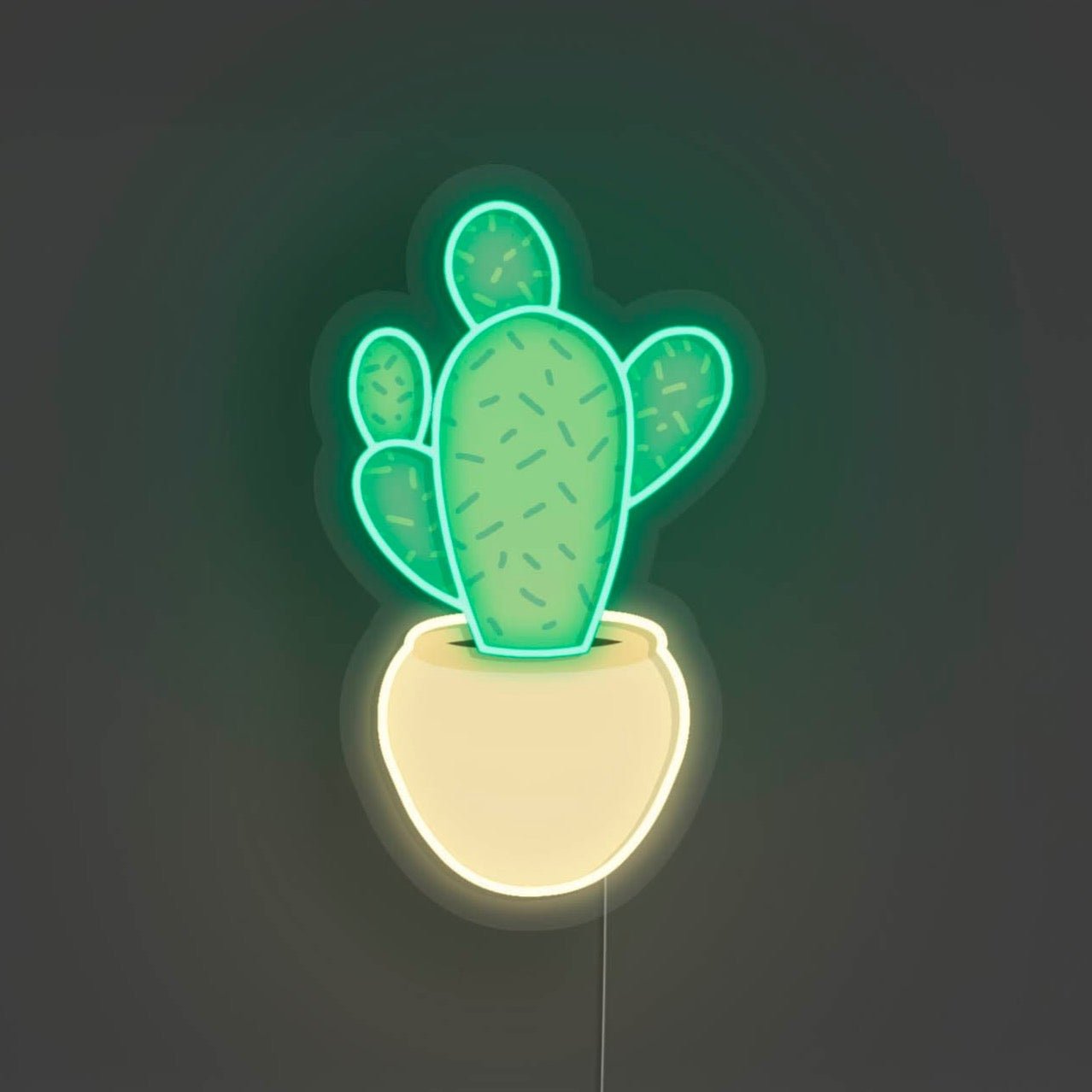 Potted Cactus LED Neon Sign - Small