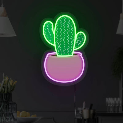 Potted Cactus Version 2 LED Neon Sign -