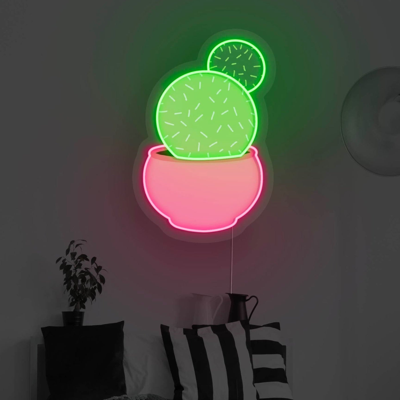 Potted Cactus Version 3 LED Neon Sign -