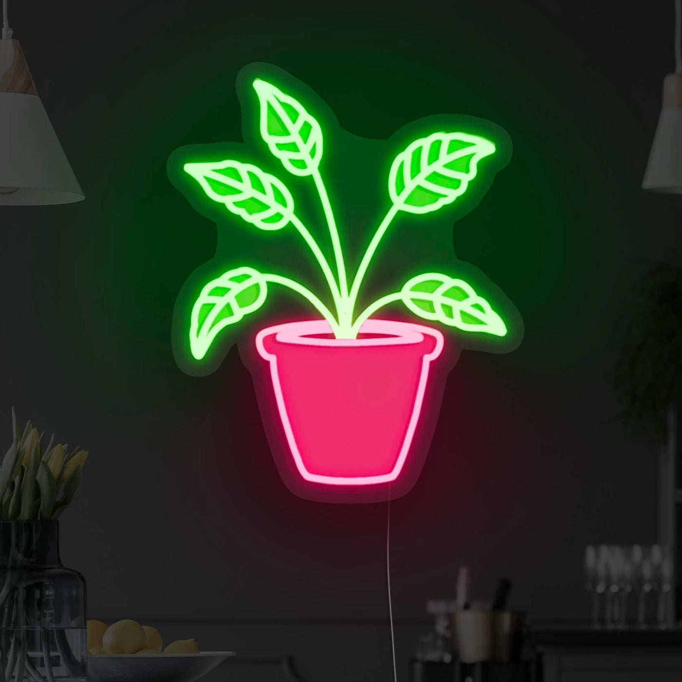 Potted Plant Version 1 LED Neon Sign -