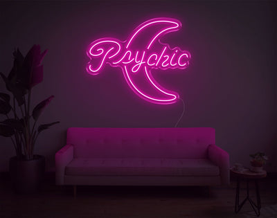 Psychic Moon LED Neon Sign - 23inch x 28inchHot Pink