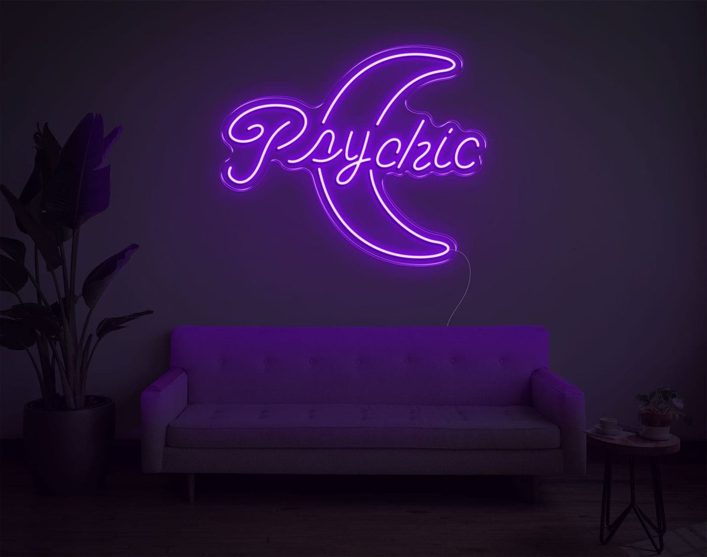 Psychic Moon LED Neon Sign - 23inch x 28inchPurple