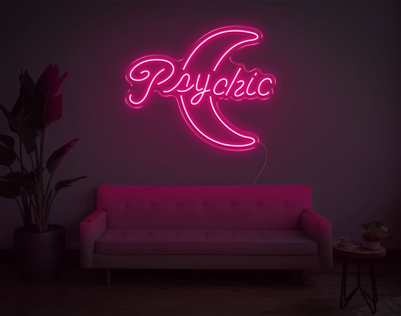 Psychic Moon LED Neon Sign - 23inch x 28inchLight Pink