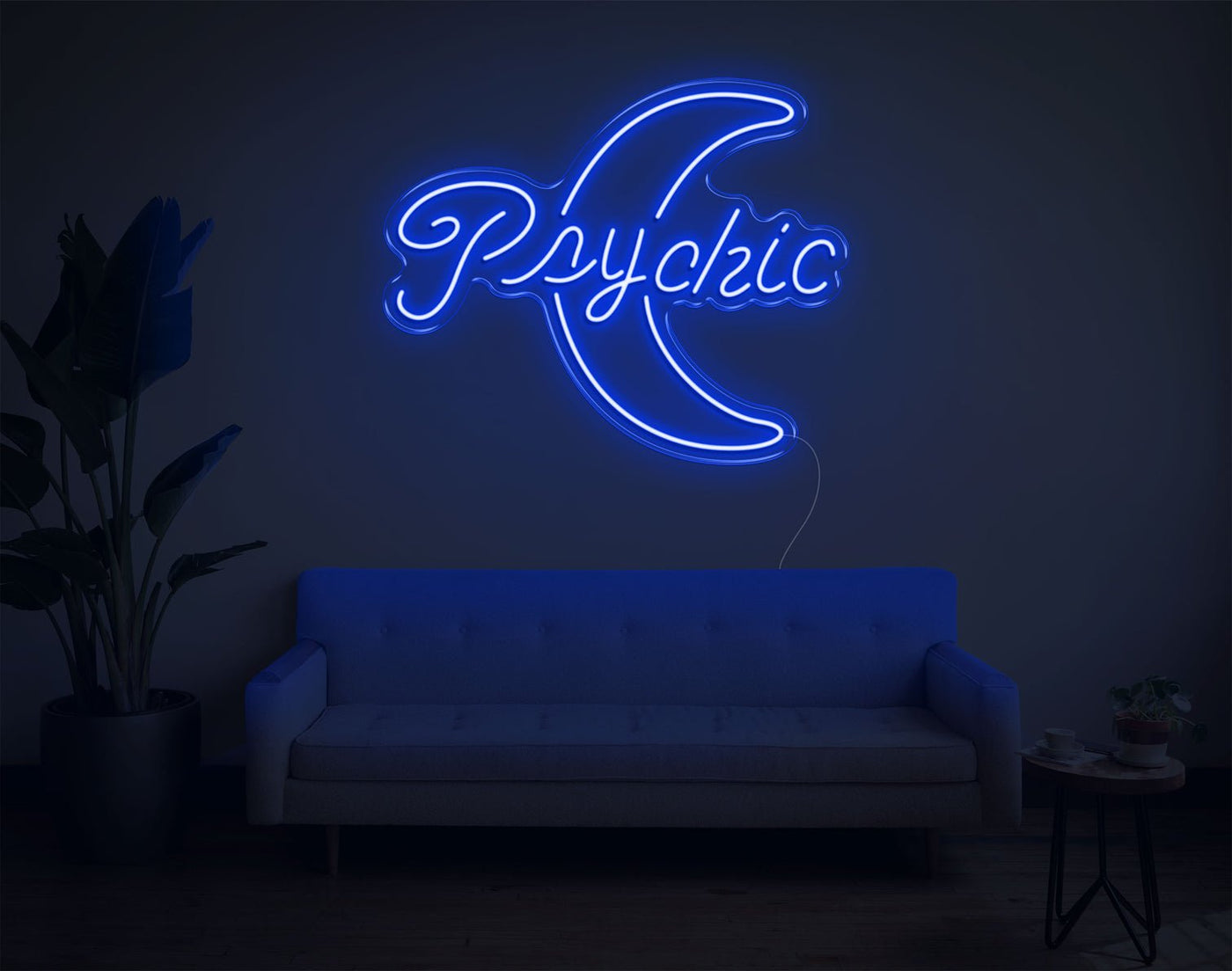 Psychic Moon LED Neon Sign - 23inch x 28inchBlue