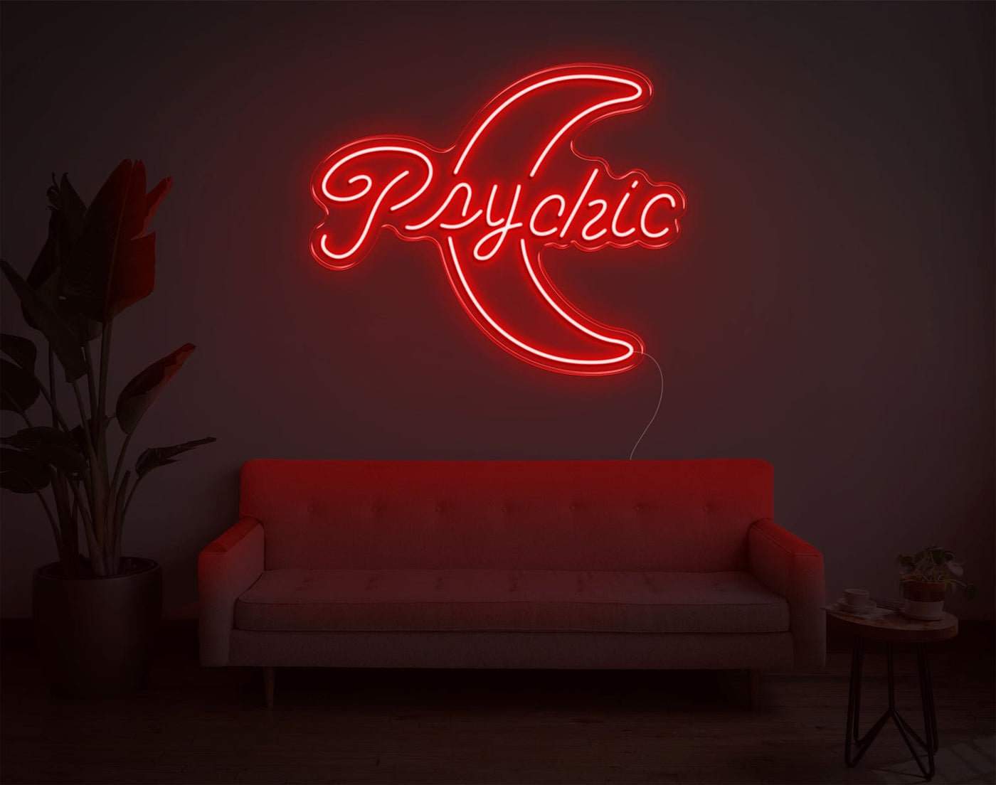 Psychic Moon LED Neon Sign - 23inch x 28inchRed