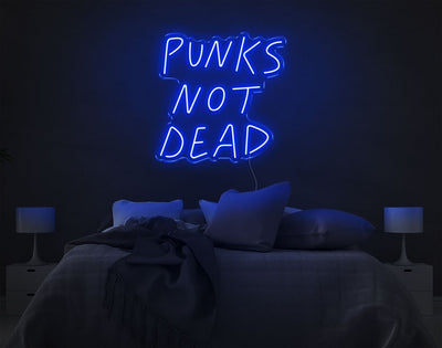 Punks Not Dead LED Neon Sign - 22inch x 22inchHot Pink
