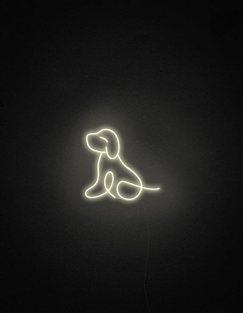 Puppy Neon Sign - White