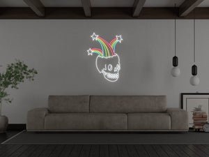 Rainbow Skull LED Neon Sign -