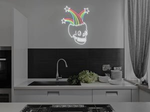 Rainbow Skull LED Neon Sign -