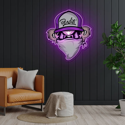 Riddler Drawing Purple Neon Sign x Acrylic Artwork - 2ftLED Neon x Acrylic Print