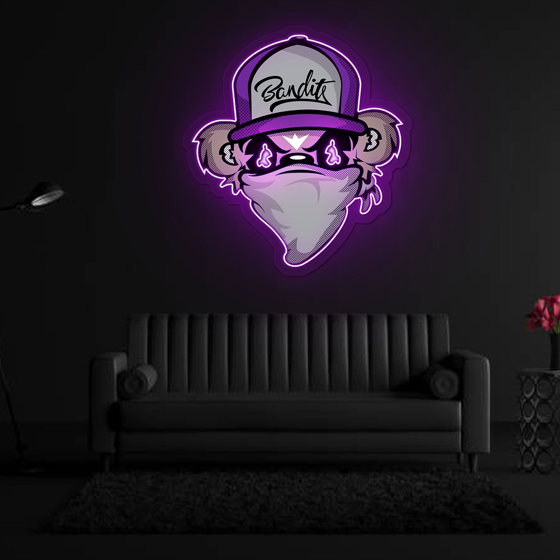 Purple Riddeler Riddler Drawing Purple Neon Sign x Acrylic Artwork – BeNeonUnicorn