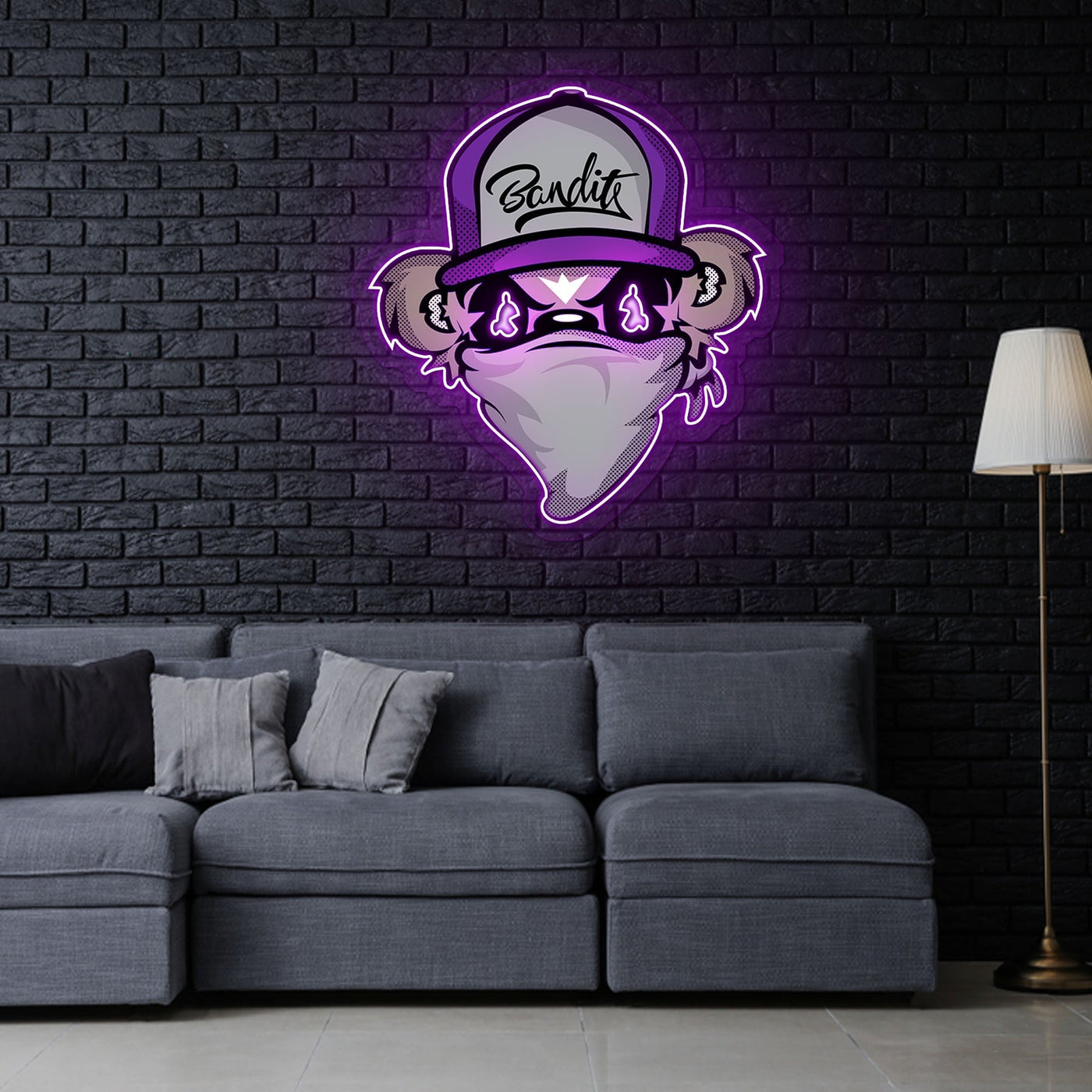 Purple Riddeler Riddler Drawing Purple Neon Sign x Acrylic Artwork – BeNeonUnicorn
