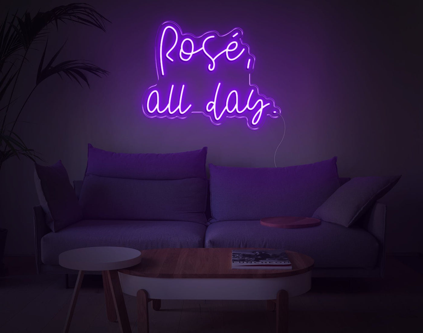 Rose All Day LED Neon Sign - 17inch x 22inchPurple
