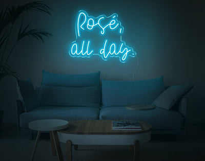 Rose All Day LED Neon Sign - 17inch x 22inchLight Blue