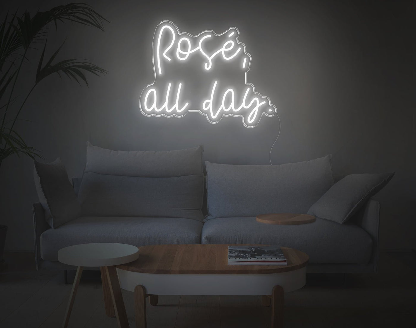Rose All Day LED Neon Sign - 17inch x 22inchWhite