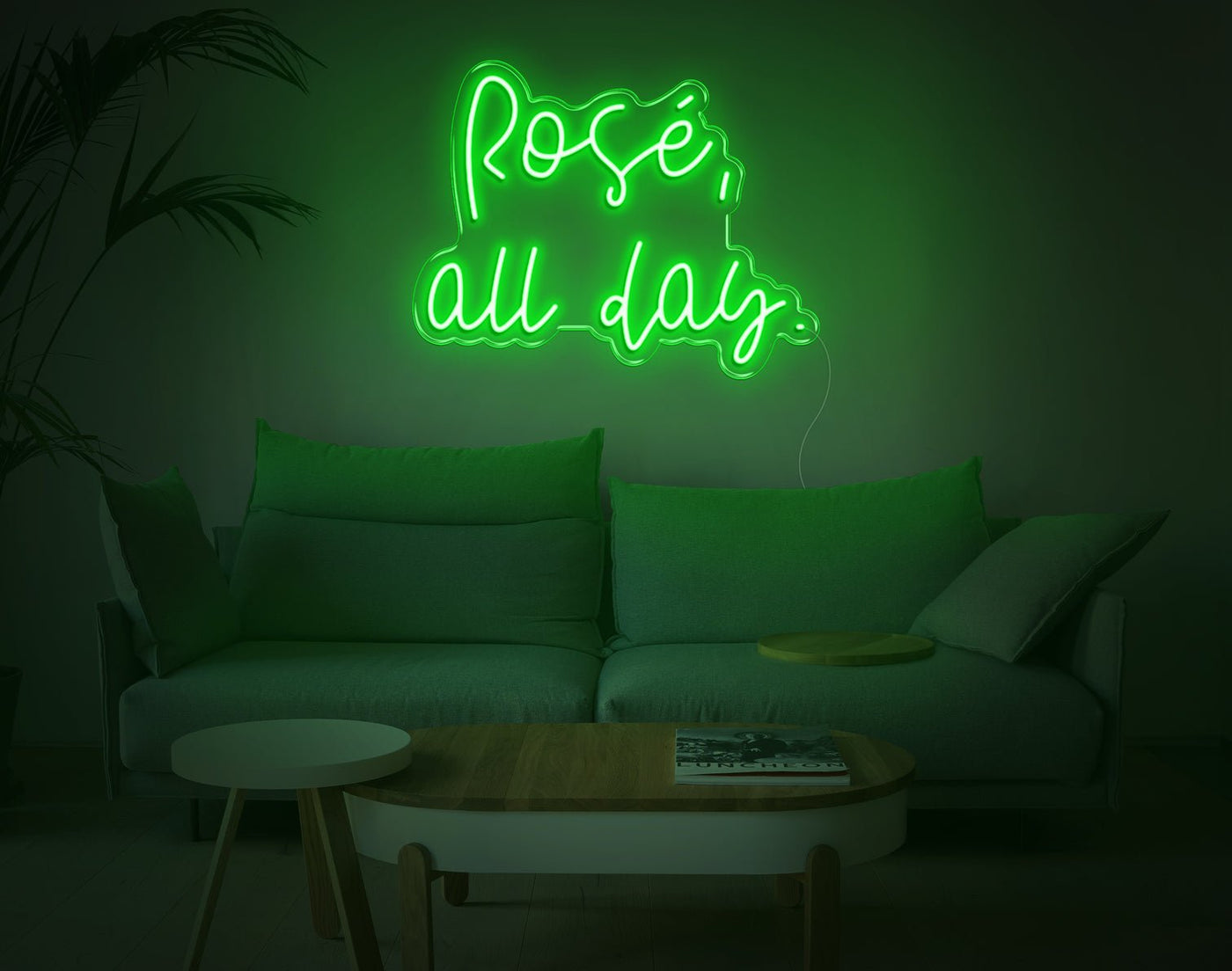 Rose All Day LED Neon Sign - 17inch x 22inchGreen