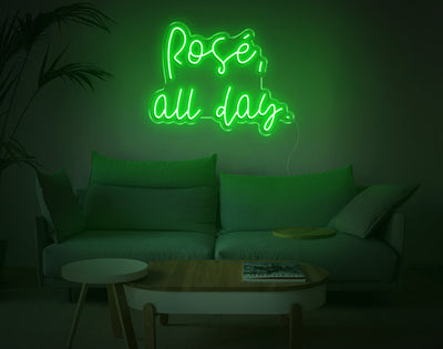 Rose All Day LED Neon Sign - 17inch x 22inchGreen