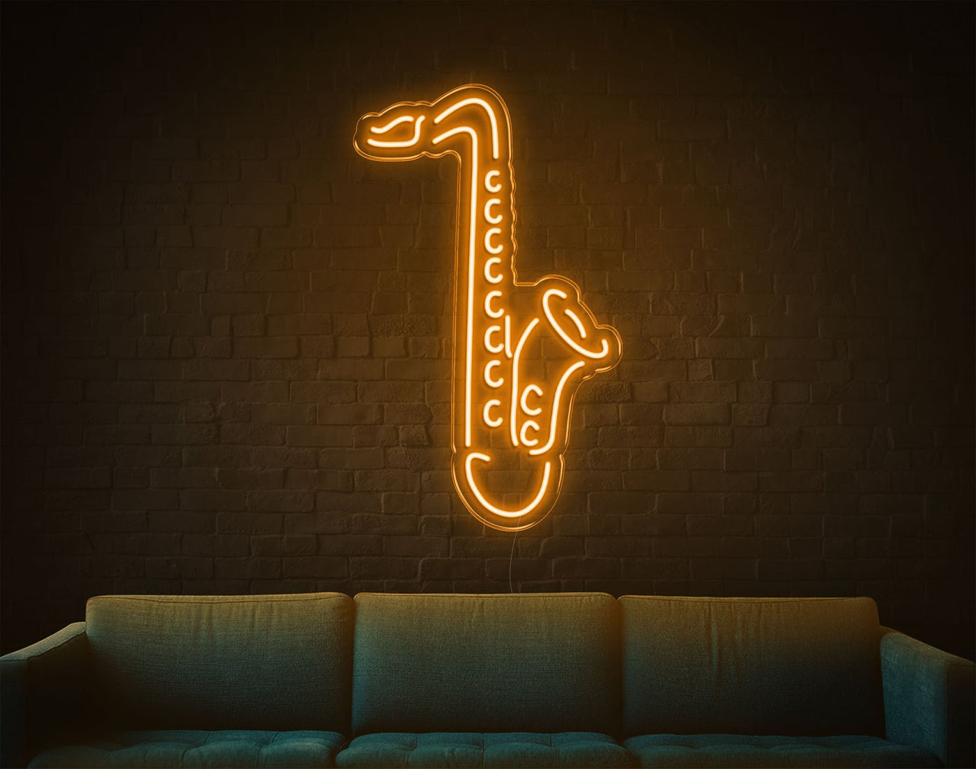 Saxophone LED Neon Sign - 26inch x 16inchOrange
