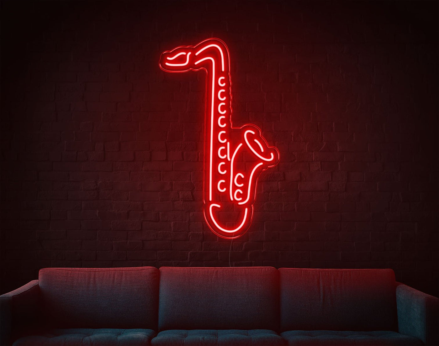 Saxophone LED Neon Sign - 26inch x 16inchRed