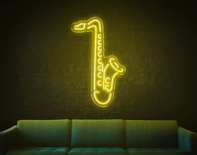 Saxophone LED Neon Sign - 26inch x 16inchYellow