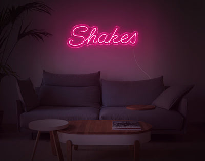 Shakes LED Neon Sign - 9inch x 28inchHot Pink