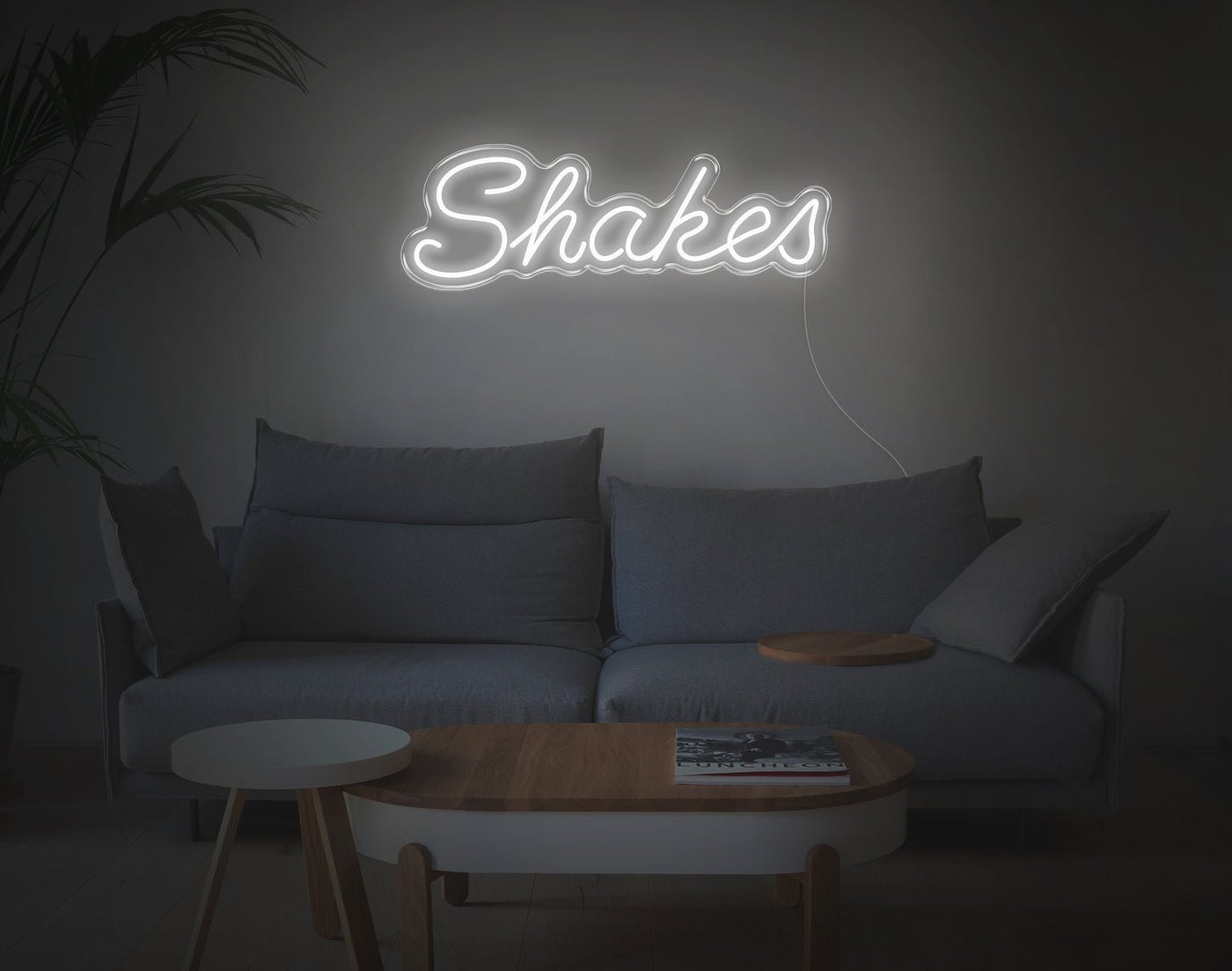 Shakes LED Neon Sign - 9inch x 28inchWhite