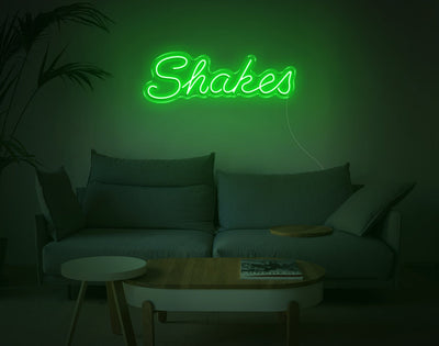 Shakes LED Neon Sign - 9inch x 28inchGreen