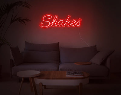 Shakes LED Neon Sign - 9inch x 28inchRed