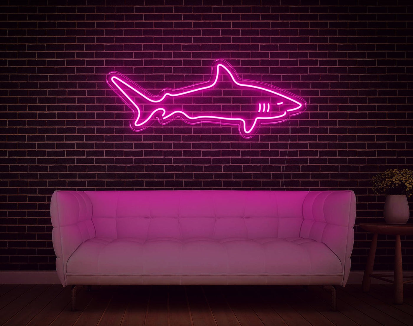 Shark V1 LED Neon Sign - 5inch x 13inchHot Pink