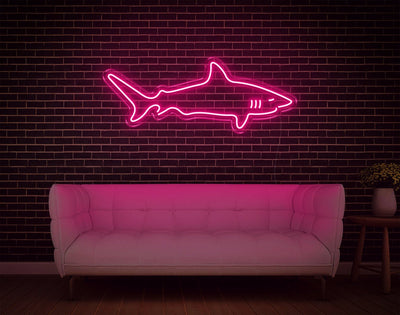 Shark V1 LED Neon Sign - 5inch x 13inchLight Pink