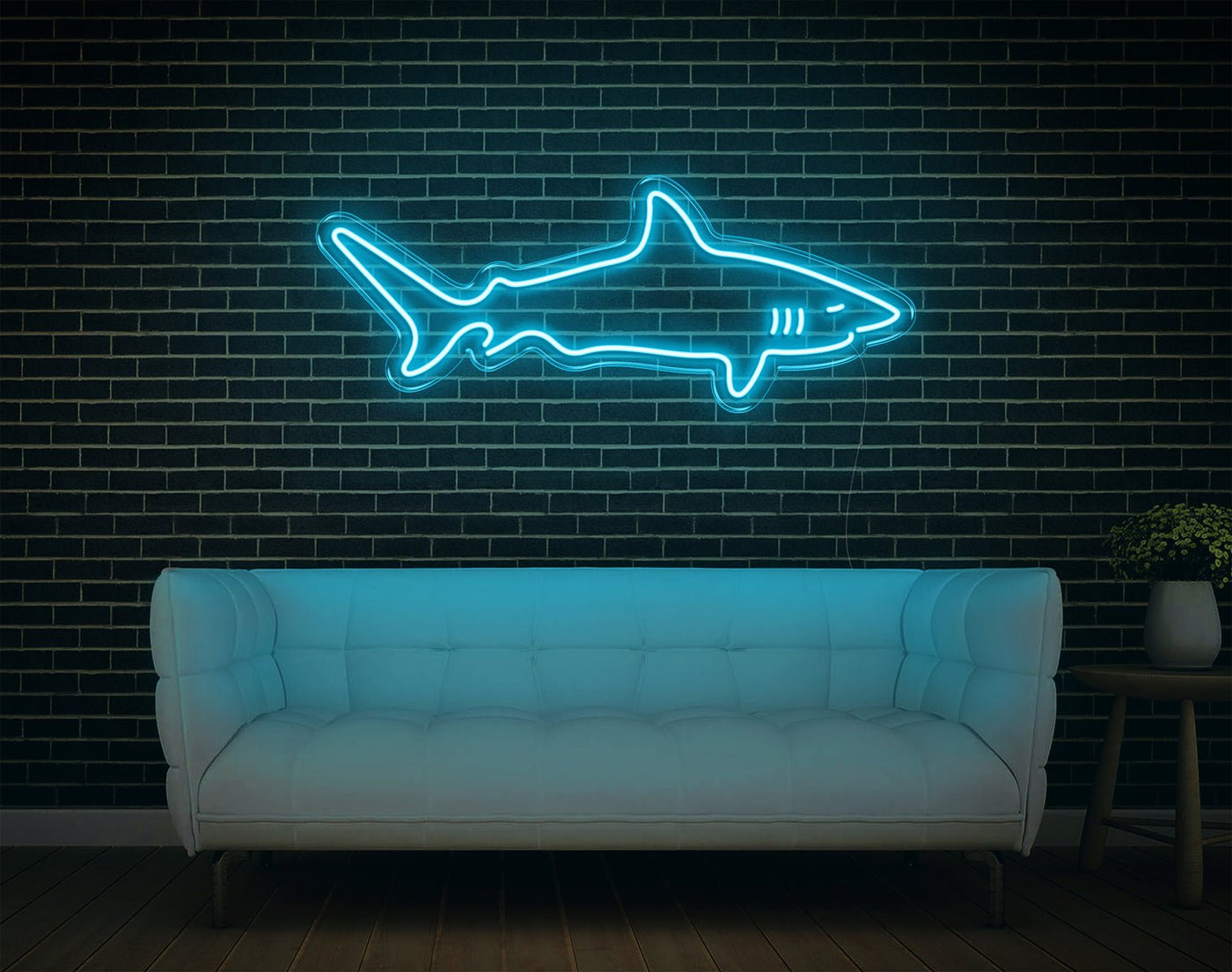 Shark V1 LED Neon Sign - 5inch x 13inchLight Blue
