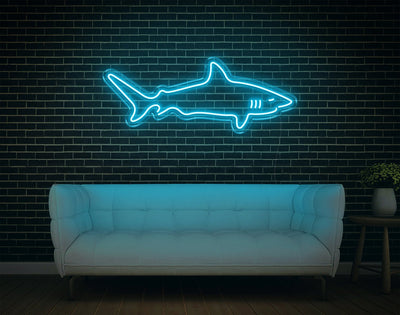 Shark V1 LED Neon Sign - 5inch x 13inchLight Blue