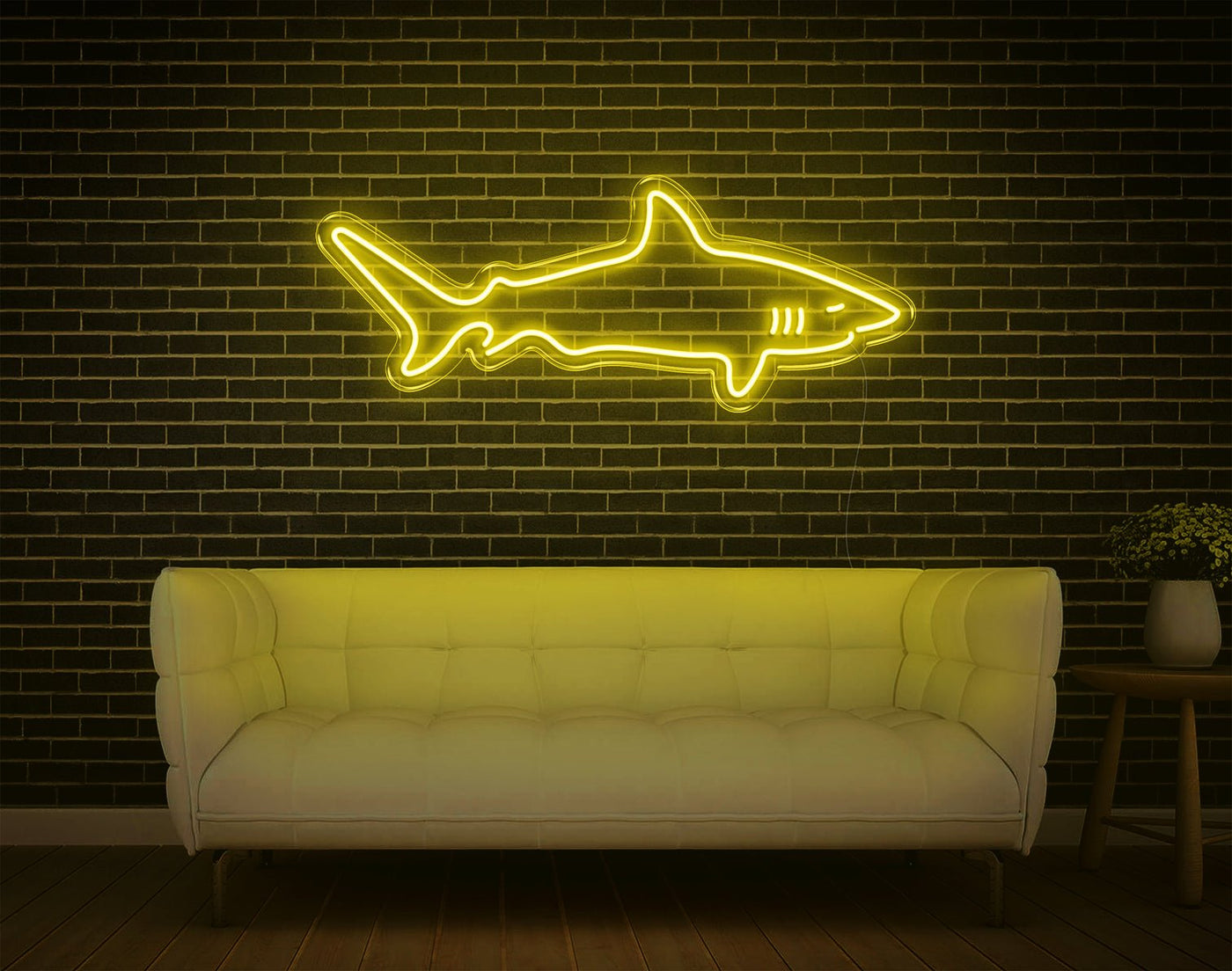 Shark V1 LED Neon Sign - 5inch x 13inchYellow