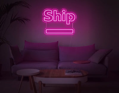 Ship LED Neon Sign - 15inch x 19inchHot Pink