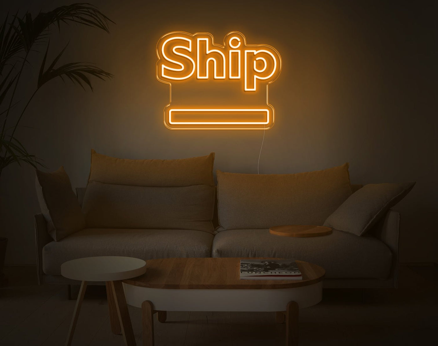 Ship LED Neon Sign - 15inch x 19inchOrange