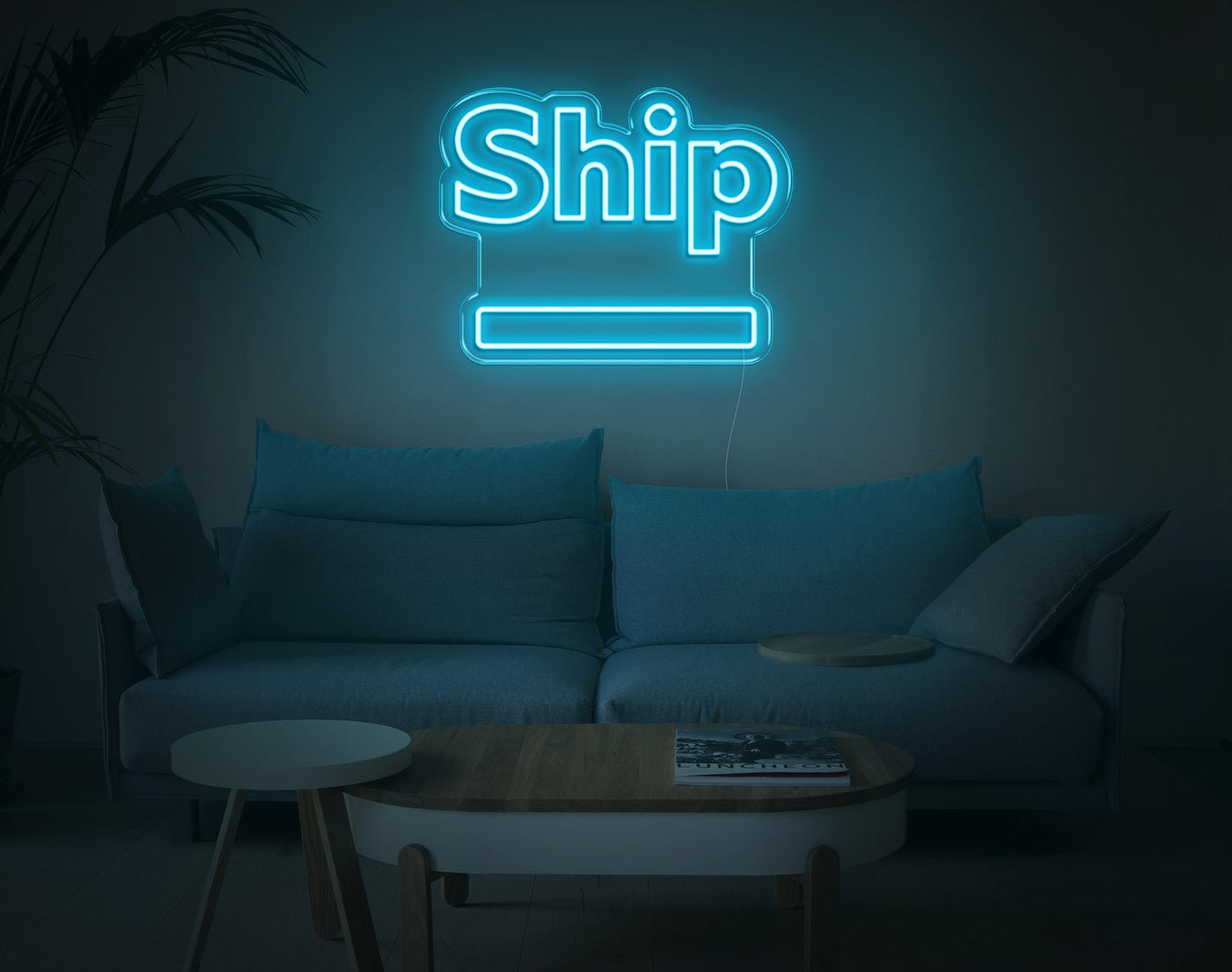 Ship LED Neon Sign - 15inch x 19inchLight Blue
